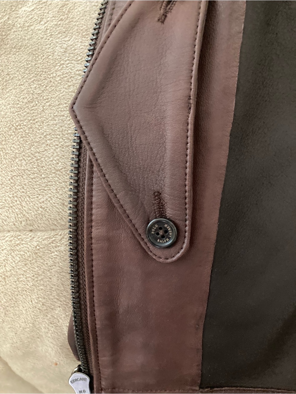 Ralph Lauren Brown Leather Bomber Jacket - Picture 7 of 8